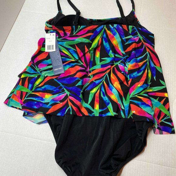 NWT Longitude Veranda Ruffle Multicolor One Piece Swimsuit - Picture 4 of 5